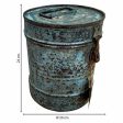 Decorative canister Alexandra House Living Blue Iron Traditional style 20 x 24 x 20 cm Discount