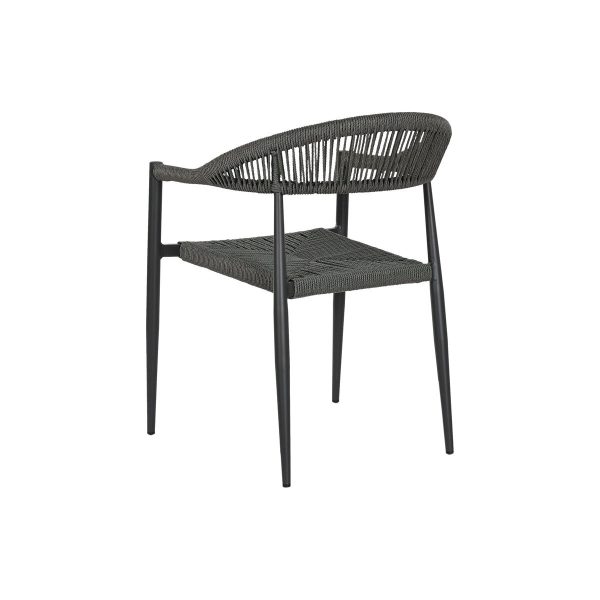 Garden chair Home ESPRIT Black Dark grey Aluminium Rattan 56 x 60 x 78 cm Cheap