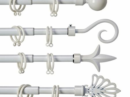 Curtain Bar Extendable White Iron 5 x 122 x 5 cm (8 Units) Cheap