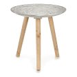 Side table Spirals 40 x 39 x 40 cm Wood Brown White For Discount