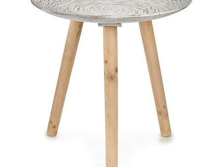 Side table Spirals 40 x 39 x 40 cm Wood Brown White For Discount