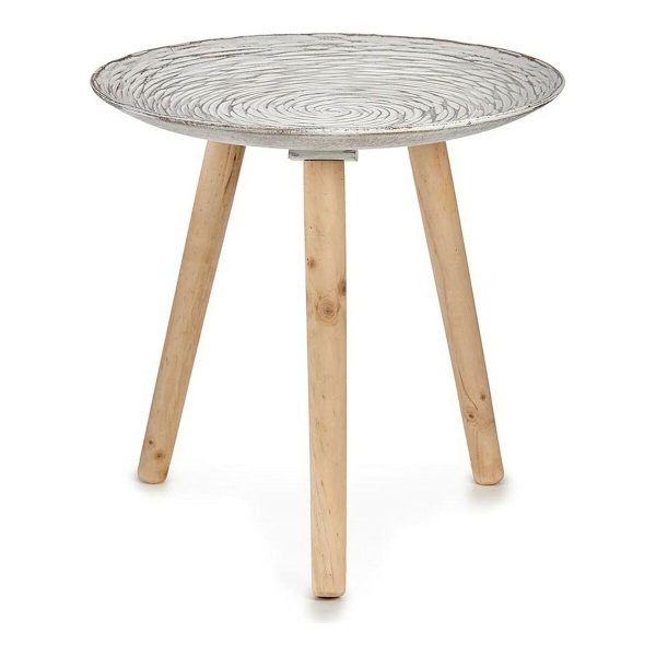 Side table Spirals 40 x 39 x 40 cm Wood Brown White For Discount