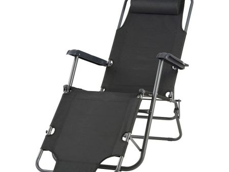 Sun-lounger Black (178 x 60 x 95 cm) Online