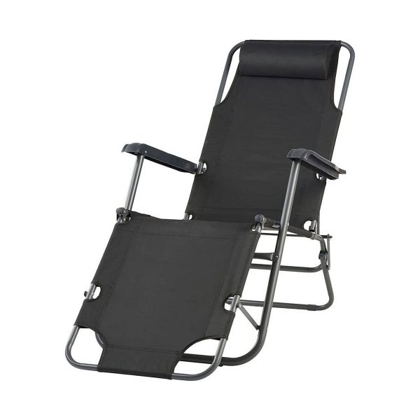 Sun-lounger Black (178 x 60 x 95 cm) Online