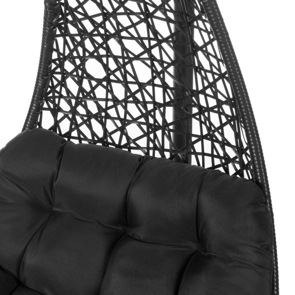 Hanging garden armchair Dido Black Rattan 82 x 84 x 132 cm Discount