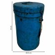 Decorative canister Alexandra House Living Blue Iron Traditional style 25 x 35 x 25 cm Fashion