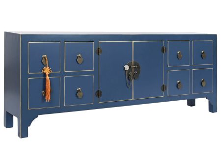 TV furniture DKD Home Decor Blue Golden Fir MDF Wood 130 x 24 x 51 cm Fashion