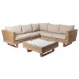 Garden sofa Patsy Wood Rattan 235 x 230 x 64,5 cm Discount