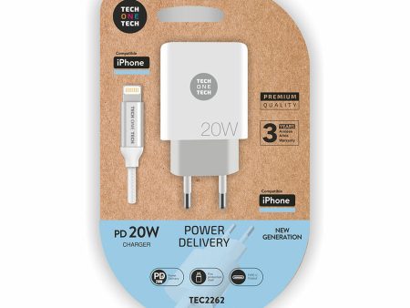 Wall Charger + MFI Certified Lightning Cable Tech One Tech TEC2262 Fashion