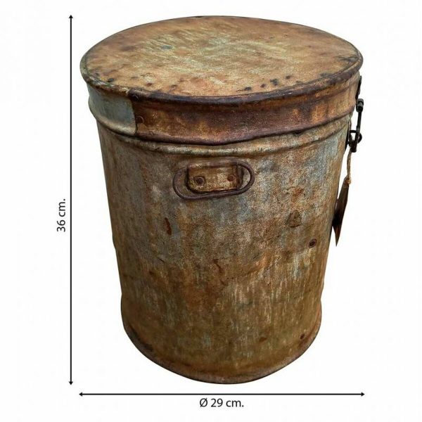 Decorative canister Alexandra House Living Brown Iron Traditional style 29 x 36 x 29 cm Discount