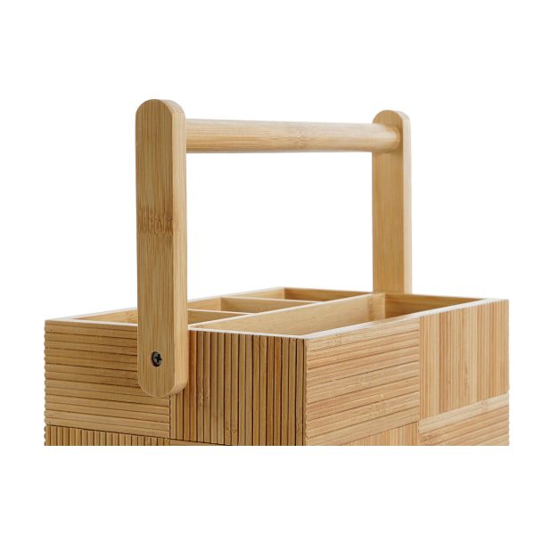 Cutlery Organiser DKD Home Decor Natural Bamboo 27 x 16,5 x 11,5 cm Hot on Sale