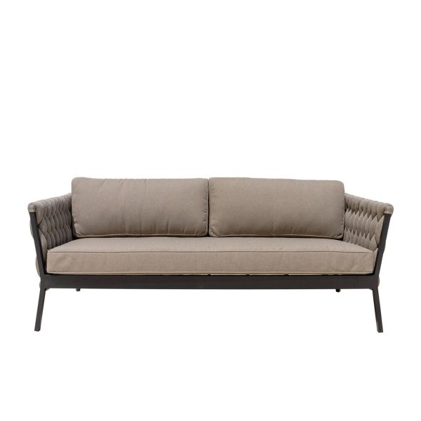 Garden sofa Rebecca Black Light brown Aluminium 206 x 83 x 74 cm Supply