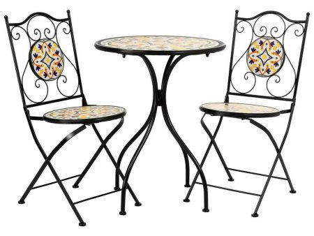 Table set with 2 chairs Alexandra House Living Black 60 x 75 x 60 cm Sale