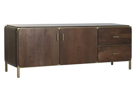 TV furniture DKD Home Decor Brown Steel Mango wood (140 x 40 x 48 cm) Online now