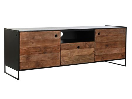 TV furniture DKD Home Decor 144,5 x 40 x 51 cm Black Orange Recycled Wood Pinewood Hot on Sale