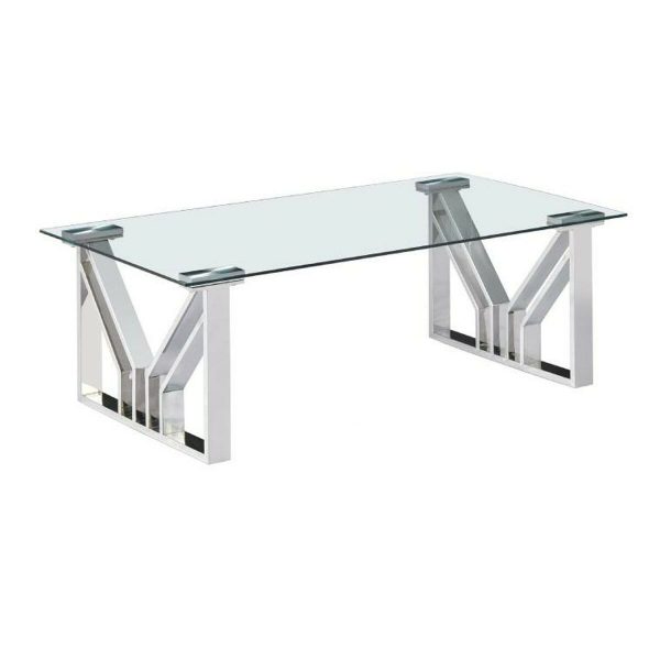 Centre Table DKD Home Decor Transparent Crystal Steel 130 x 70 x 45 cm Hot on Sale