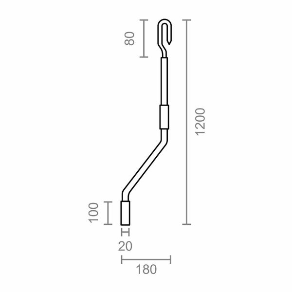 Awning crank handle Micel TLD06 White 120 cm Low on Sale