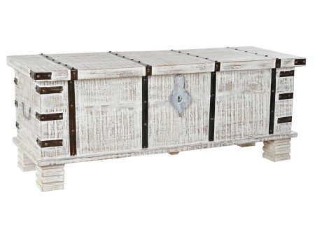 Chest DKD Home Decor Metal White Mango wood (116 x 40 x 45 cm) on Sale