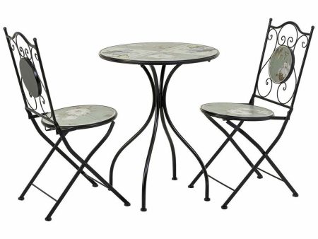 Table set with 2 chairs Alexandra House Living Black 60 x 75 x 60 cm For Sale