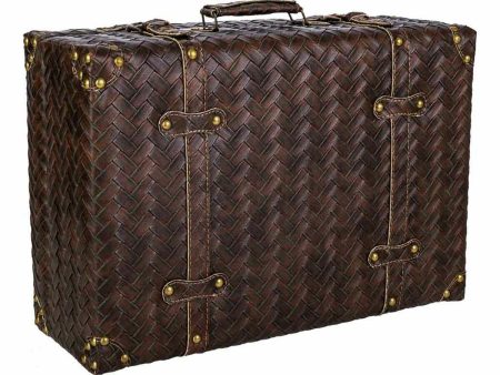 Decorative suitcase Alexandra House Living Brown Polyskin MDF Wood Vintage 16 x 30 x 44 cm Online Hot Sale