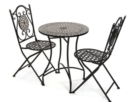 Table set with 2 chairs Versa Neilos Black 60 x 71 x 60 cm Hot on Sale