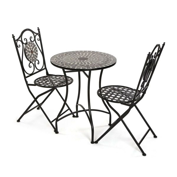 Table set with 2 chairs Versa Neilos Black 60 x 71 x 60 cm Hot on Sale