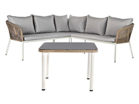 Sofa and table set DKD Home Decor Crystal synthetic rattan Steel (190 x 190 x 70 cm) Cheap