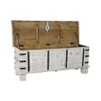 Chest DKD Home Decor Metal White Mango wood (116 x 40 x 45 cm) on Sale