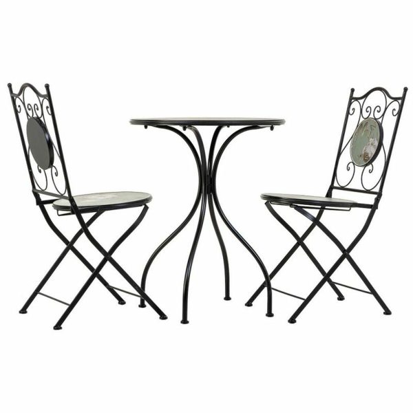 Table set with 2 chairs Alexandra House Living Black 60 x 75 x 60 cm For Sale