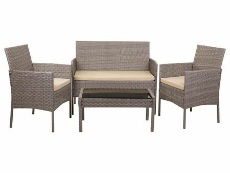 Table Set with 2 Armchairs Alexandra House Living Grey 4 Pieces Hot on Sale