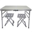 Table set with 2 chairs Aktive Foldable Camping Fashion