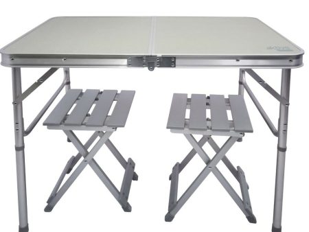 Table set with 2 chairs Aktive Foldable Camping Fashion