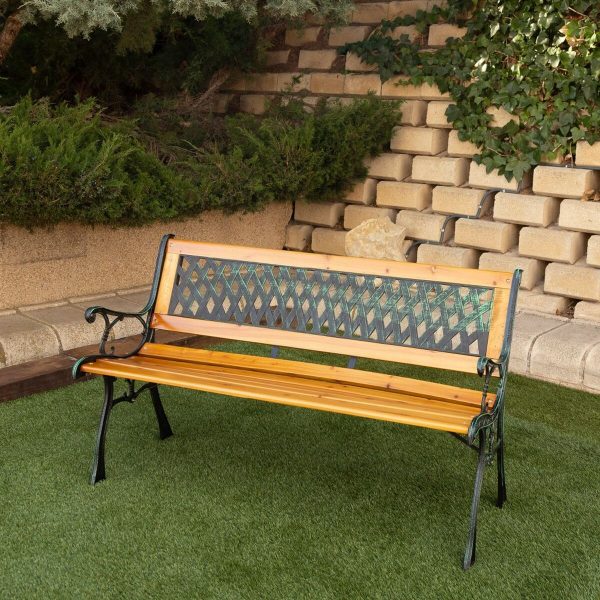 Bench Aktive Wood 125 x 73 x 52 cm Cheap