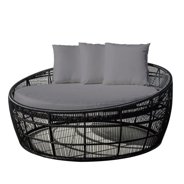 Sun-lounger Dido 160 x 160 x 76 cm Circular Black on Sale