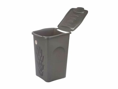 Laundry basket Stefanplast Anthracite Plastic 50 L 37 x 56 x 39 cm (6 Units) Online Hot Sale