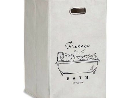 Basket Relax Bath White Cardboard 60 L 35 x 57 x 35 cm Foldable Supply