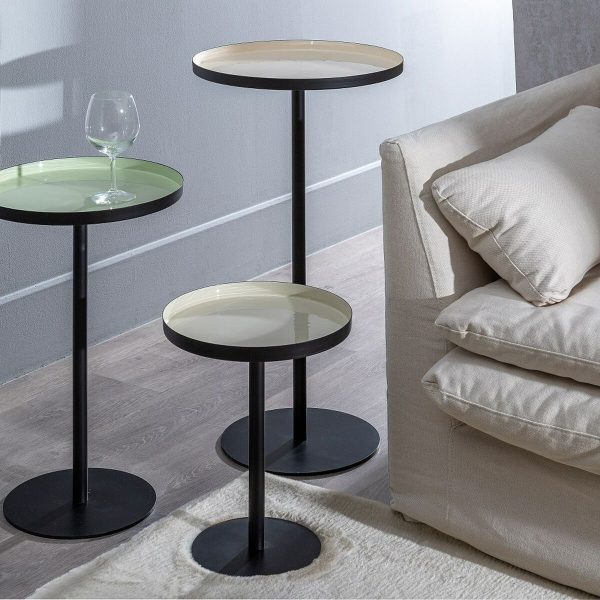 Side table 40 x 40 x 85 cm Black Cream Iron Online