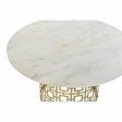 Centre Table DKD Home Decor White Golden Metal Marble 76 x 76 x 43 cm on Sale