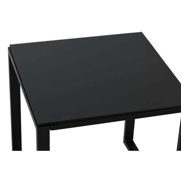 Table set with 2 chairs Home ESPRIT Black Steel 59 x 61,5 x 74 cm Online now