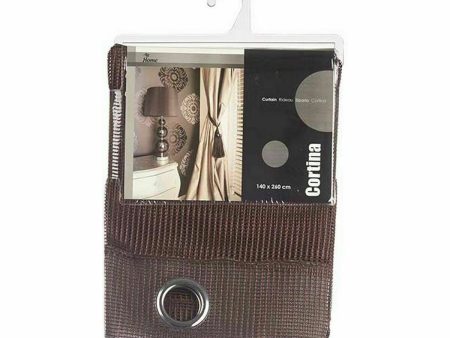 Curtain 140 x 260 cm Grille Brown (6 Units) For Sale