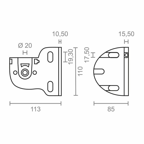 Awning bracket Micel TLD03 White 11,3 x 8,5 x 11 cm Shaft 2 Pieces Online now