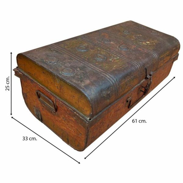 Decorative suitcase Alexandra House Living Brown Iron Traditional style 33 x 25 x 61 cm on Sale