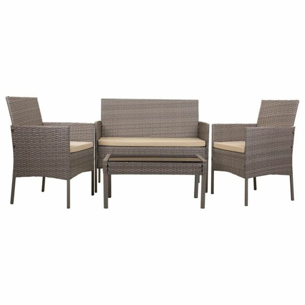 Table Set with 2 Armchairs Alexandra House Living Grey 4 Pieces Hot on Sale