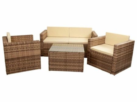 Set of furniture Alexandra House Living Brown Natural 4 Pieces Hot on Sale