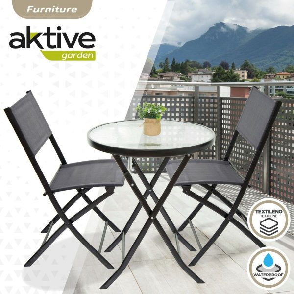 Garden furniture Aktive Table Chair x 2 3 Pieces 60 x 71 x 60 cm 46 x 42 x 82 cm on Sale