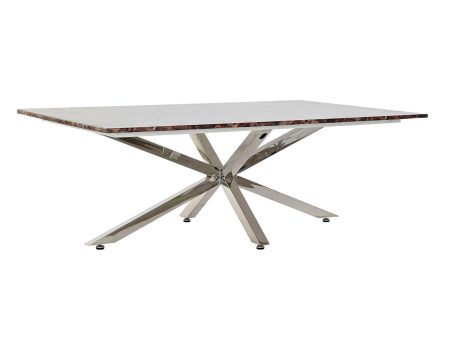 Centre Table DKD Home Decor Silver Marble Steel Plastic 130 x 80 x 45 cm Online Hot Sale