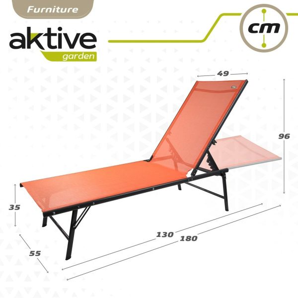 Reclining lounder Aktive Orange 180 x 35 x 49 cm (2 Units) Fashion