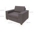 Garden sofa Io Brown Aluminium textilene 110 x 88 x 70 cm Fashion