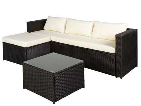 Garden furniture Aktive 3-Seater Sofa Side table 203 x 125 x 64 cm For Sale