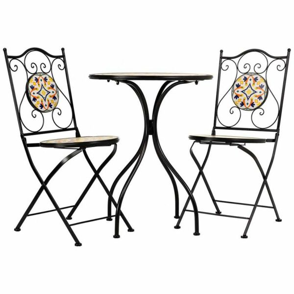 Table set with 2 chairs Alexandra House Living Black 60 x 75 x 60 cm Sale